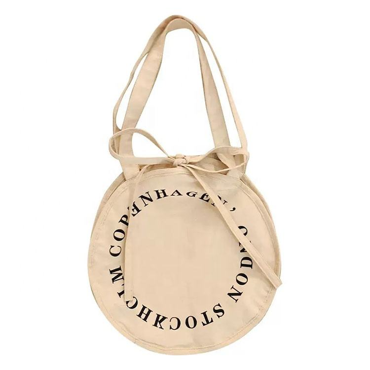Custom Logo Round Canvas Bag | Heavy-Duty Solid Material, Factory Direct Wholesale - Image 2