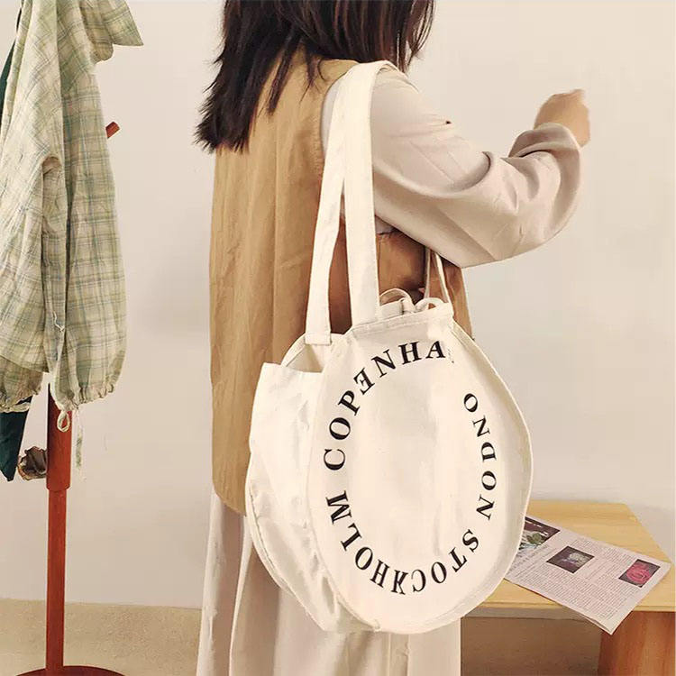 Custom Logo Round Canvas Bag | Heavy-Duty Solid Material, Factory Direct Wholesale - Image 3