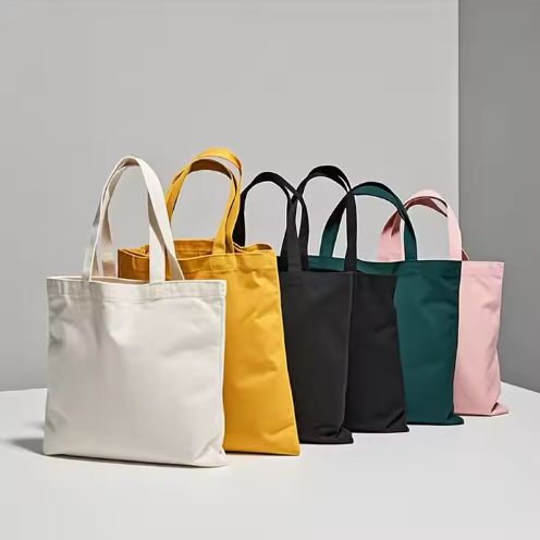 Stripe Two-Tone Spliced Canvas Tote Bag | 12oz Heavy Weight Cotton, Custom Logo Printing, Factory Direct Wholesale - Image 6