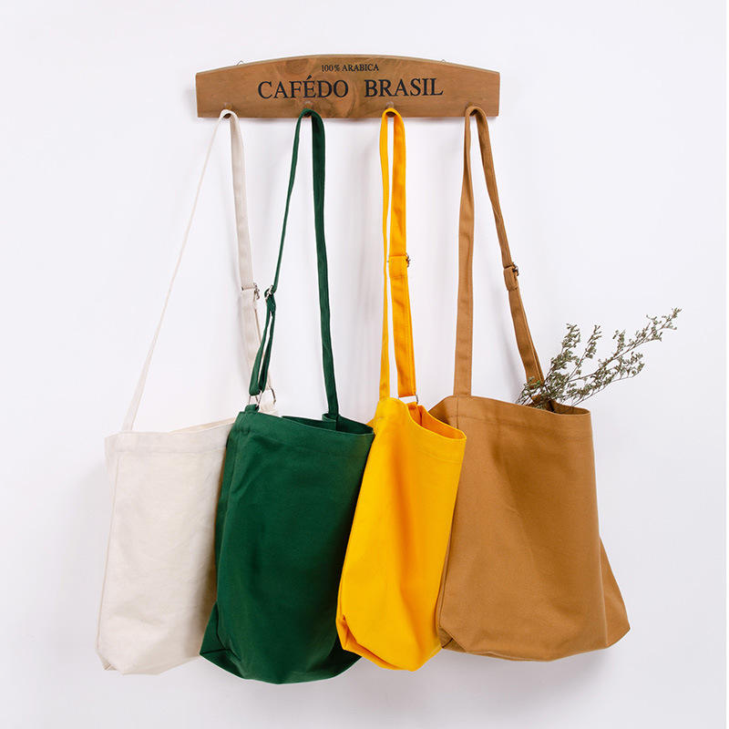 4-Color Block Spliced Canvas Tote Bag | 12oz Heavy Duty Cotton, Custom Logo Print, Factory Direct Wholesale - Image 2