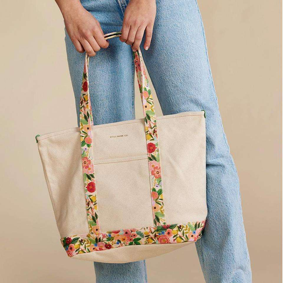 Pattern Multi-Color Spliced Canvas Tote Bag | 12oz Heavy-Duty Cotton, Custom Logo Print, Factory Direct Wholesale - Image 4