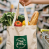 Heavy Duty Canvas Shopping Bag for Supermarket, Custom Logo Printed, Factory Direct Sale