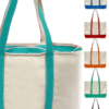 主图_01_cropped 4-Color Block Spliced Canvas Tote Bag, Large Capacity Wearable Shoulder Bag for Daily Use