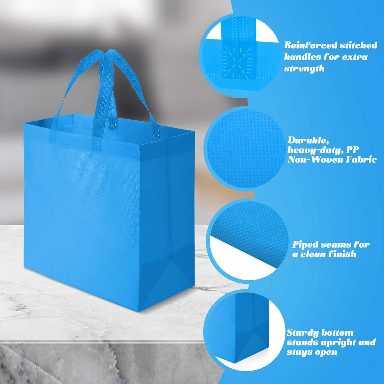 Eco Friendly Non Woven Handled Tote Bag, Custom Logo Print Available, Low MOQ, Factory Direct Wholesale - Image 2