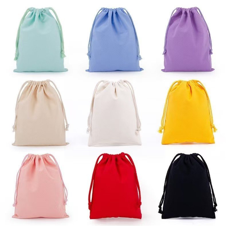 Wholesale Eco-Friendly White Cotton Canvas Drawstring Bag for Gift Packaging Home Storage - Image 2