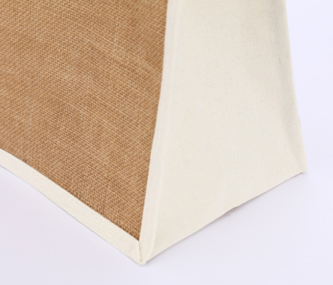 Popular Custom Logo Reusable Cotton Canvas Jute Tote Bag for Shopping and Gift Packaging - Image 3