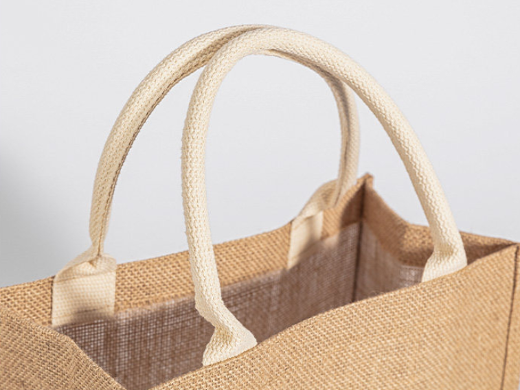 Popular Custom Logo Reusable Cotton Canvas Jute Tote Bag for Shopping and Gift Packaging - Image 9